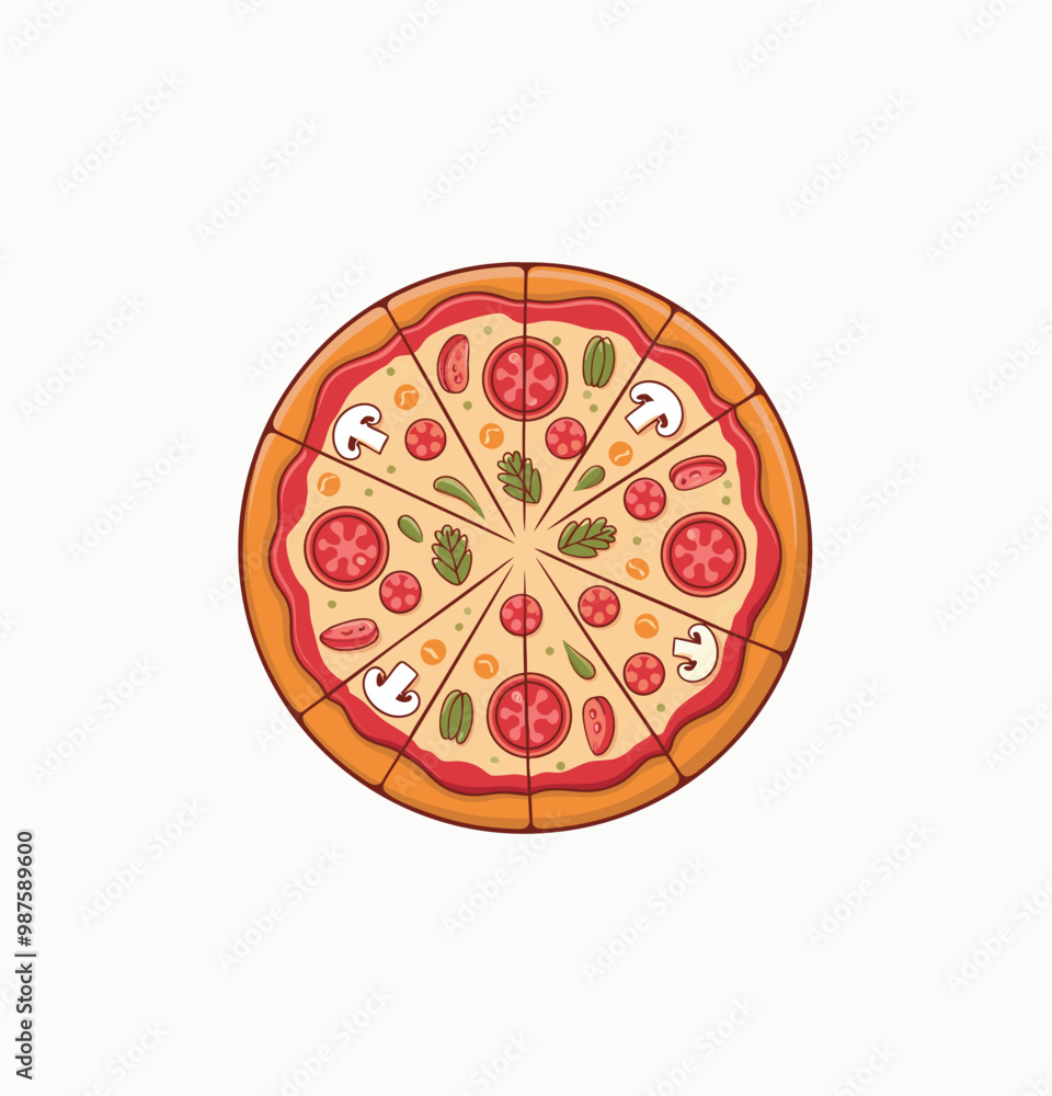 Pizza cartoon style vector illustration Pizza cartoon style vector illustration