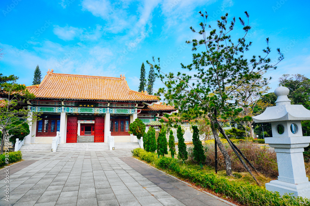 Kaohsiung, Taiwan, Republic of China, 01 25 2024: Kaohsiung Martyrs' Shrine: Destination known for a shrine dedicated to revolutionary martyrs, with scenic city views. Kaohsiung, Taiwan, Republic of China, 01 25 2024: Kaohsiung Martyrs' Shrine: Destination known for a shrine dedicated to revolutionary martyrs, with scenic city views.