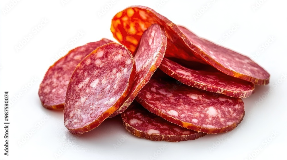 salami isolated on white salami isolated on white