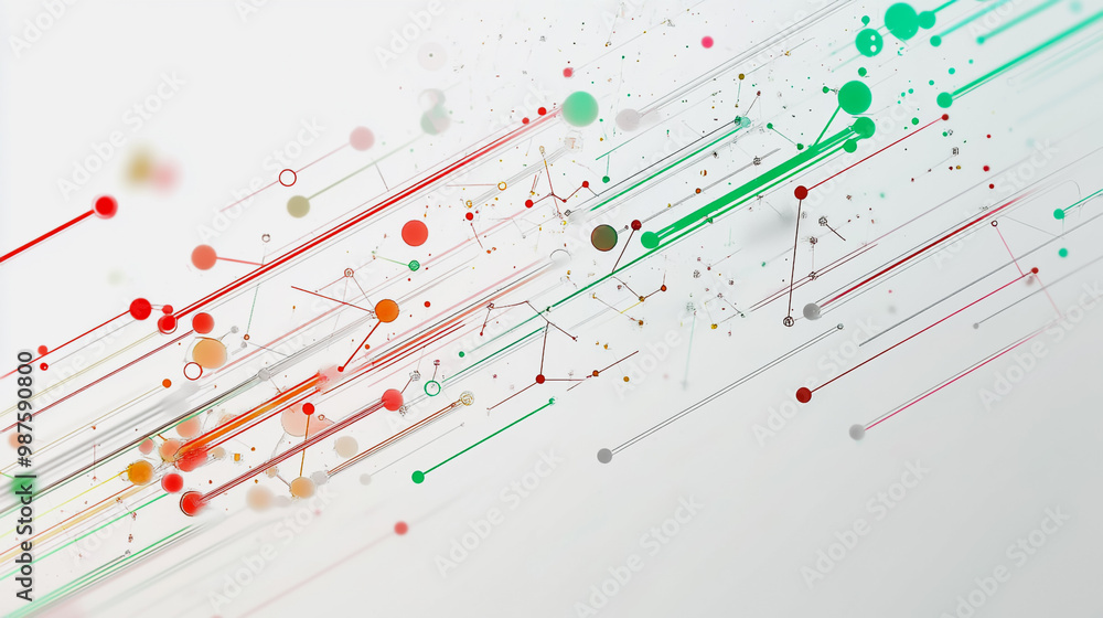 Abstract white background with Colorful geometric and circle lines. Digital future technology . Abstract business connection of lines from nodes innovation of communication in the network. Abstract white background with Colorful geometric and circle lines. Digital future technology . Abstract business connection of lines from nodes innovation of communication in the network.