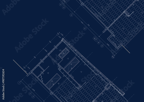 Floor plan designed building on the drawing.