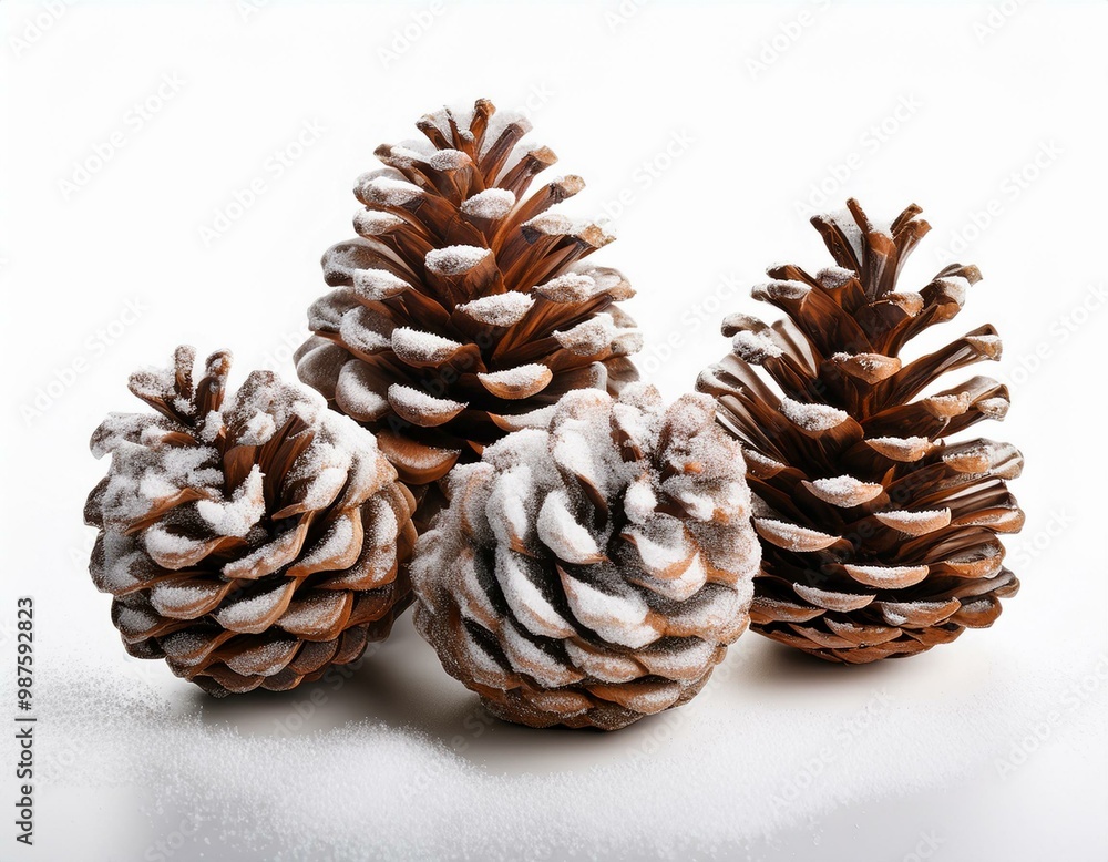 Freigestellte Tannenzapfen mit Schneebedeckung – Perfekte Dekoration für Winter und Weihnachten Freigestellte Tannenzapfen mit Schneebedeckung – Perfekte Dekoration für Winter und Weihnachten
