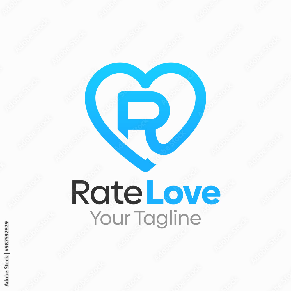 Rate Love Logo Design Template. Good for Business, Agency, Community and Organization Rate Love Logo Design Template. Good for Business, Agency, Community and Organization