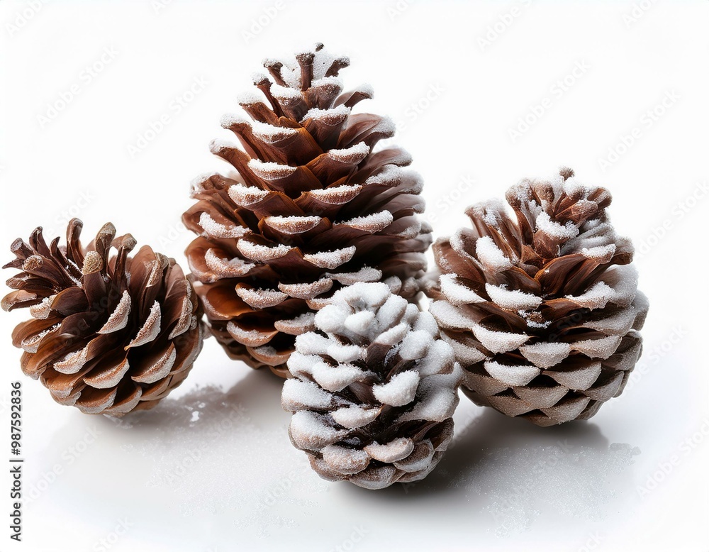 Freigestellte Tannenzapfen mit Schneebedeckung – Perfekte Dekoration für Winter und Weihnachten Freigestellte Tannenzapfen mit Schneebedeckung – Perfekte Dekoration für Winter und Weihnachten