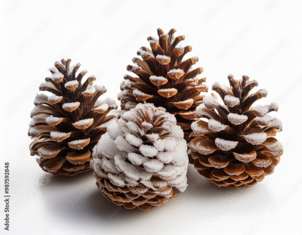 Freigestellte Tannenzapfen mit Schneebedeckung – Perfekte Dekoration für Winter und Weihnachten Freigestellte Tannenzapfen mit Schneebedeckung – Perfekte Dekoration für Winter und Weihnachten