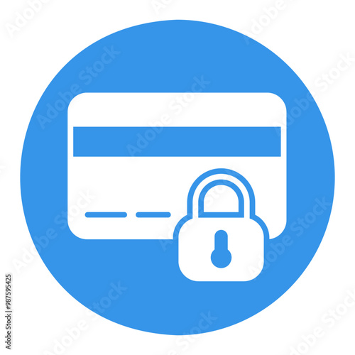 Credit card with lock vector icon