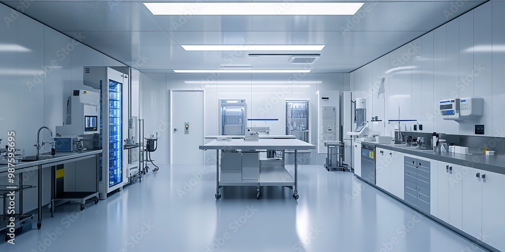 Interior of modern biopharmaceutical laboratory Interior of modern biopharmaceutical laboratory