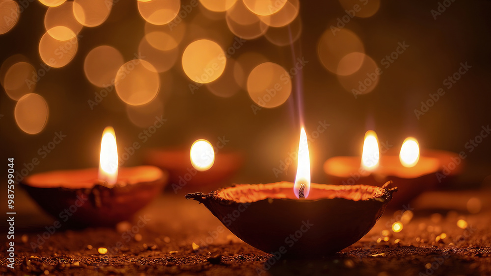 Warm, glowing candlelight illuminating intricate rangoli designs with a vibrant, colorful background, capturing the festive spirit of the Indian holiday Diwali Warm, glowing candlelight illuminating intricate rangoli designs with a vibrant, colorful background, capturing the festive spirit of the Indian holiday Diwali