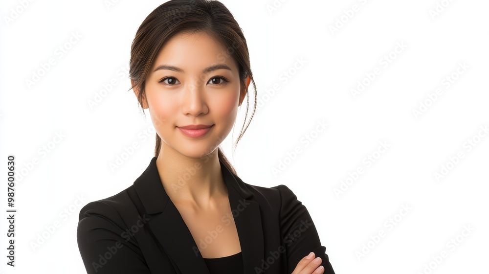 Portrait of Confident Asian Businesswoman in Black Suit Portrait of Confident Asian Businesswoman in Black Suit