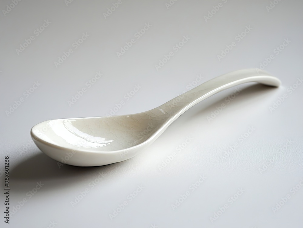 White Ceramic Serving Spoon - Minimalist Design White Ceramic Serving Spoon - Minimalist Design