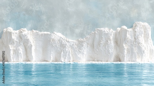 Serene Coastal Landscape with Soft Blue Water