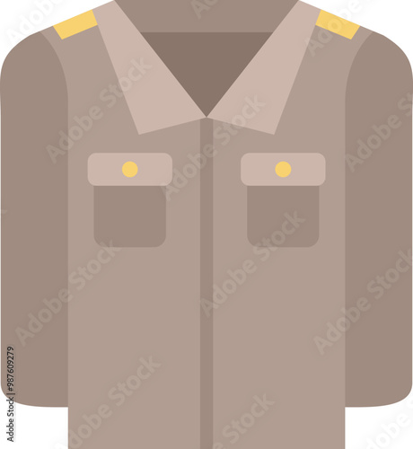 Military style shirt with buttons and pockets, representing professionalism and authority