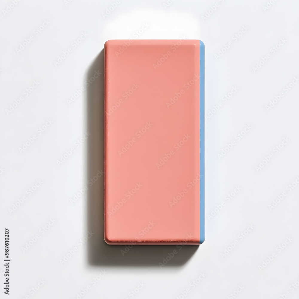 Minimalist Rectangular Eraser on Clean White Background Minimalist Rectangular Eraser on Clean White Background