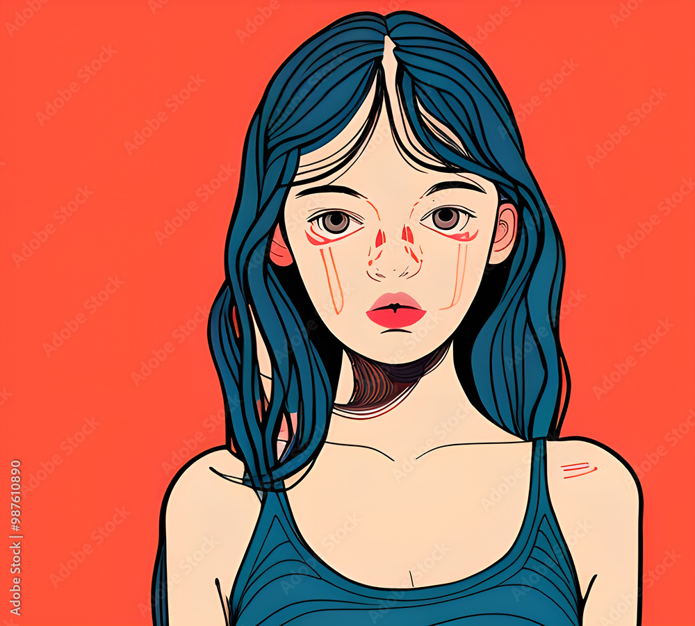 Stylish and fashionable young girl posing on background.generative ai Stylish and fashionable young girl posing on background.generative ai