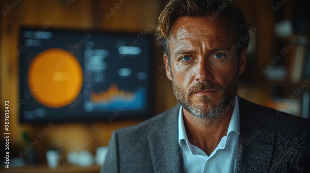 Confident Businessman Looking at Camera in Office Confident Businessman Looking at Camera in Office