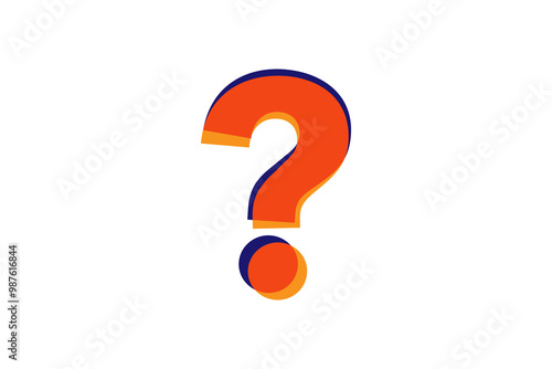 Large Question Mark. Simple Question Icon With Colors Isolated On White Background. Flat Vector Icon Design Template Element.