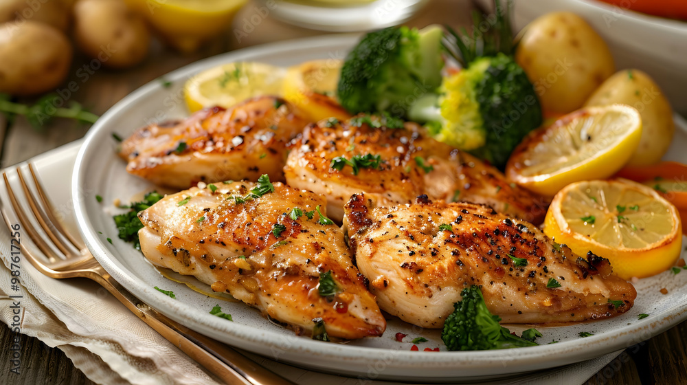 Roasted Chicken Breast with Lemon and Broccoli Roasted Chicken Breast with Lemon and Broccoli