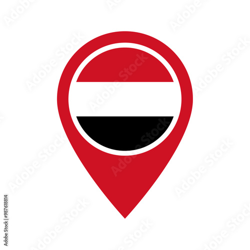Yemen flag location icon Free Download Yemen flag location icon - GFXLoad