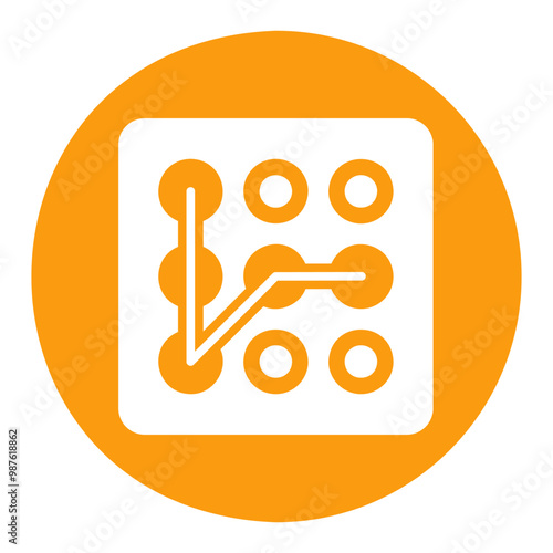 Lock pattern icon. Hand entering smartphone password