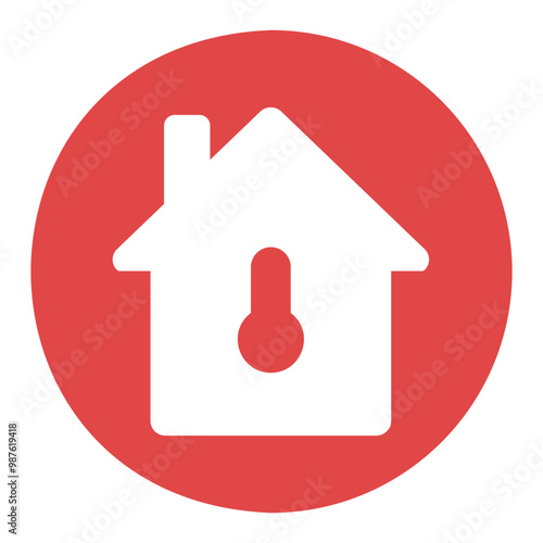 House vector icon with keyhole