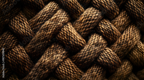 Woven Brown Rope Texture - Macro Photography