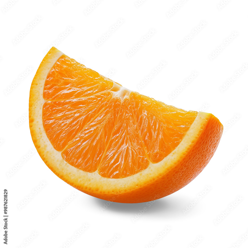 A close-up of a juicy orange slice with vibrant colors and shadow, isolated on a transparent background. A close-up of a juicy orange slice with vibrant colors and shadow, isolated on a transparent background.