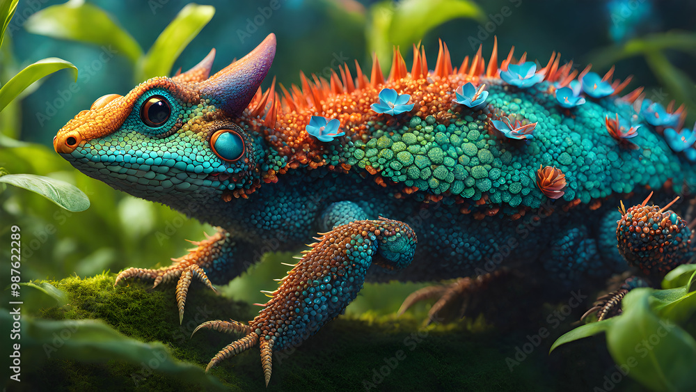Strange wildlife in mysterious forest Strange wildlife in mysterious forest