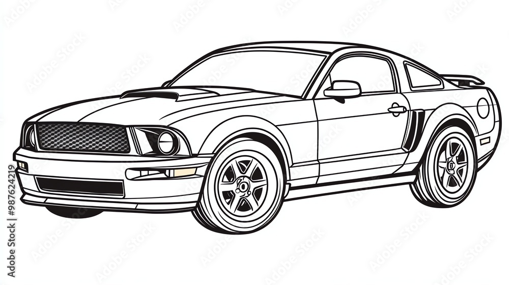 A black and white illustration of a classic sports car. The car is drawn in a simple, cartoon style. A black and white illustration of a classic sports car. The car is drawn in a simple, cartoon style.