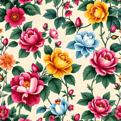 Wallpaper Mural vintage wallpaper with flowers Torontodigital.ca