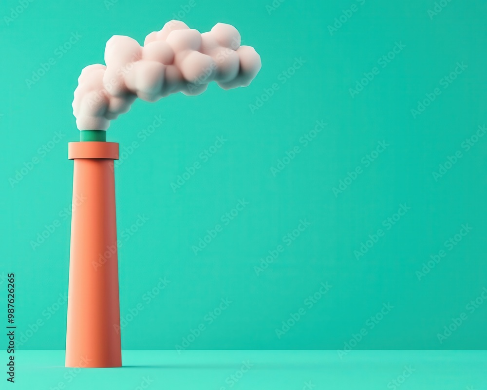Minimalist rendering of a factory smokestack, clean lines, and balanced proportions Minimalist rendering of a factory smokestack, clean lines, and balanced proportions