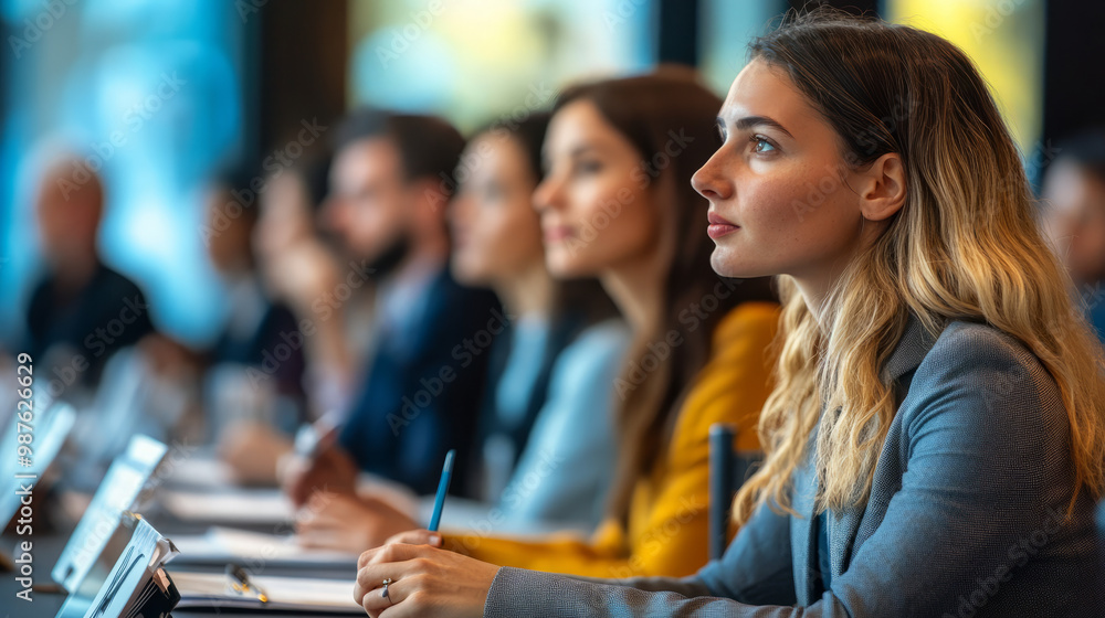 Business owners attending a seminar on compliance with new industry regulations in 2024 Business owners attending a seminar on compliance with new industry regulations in 2024
