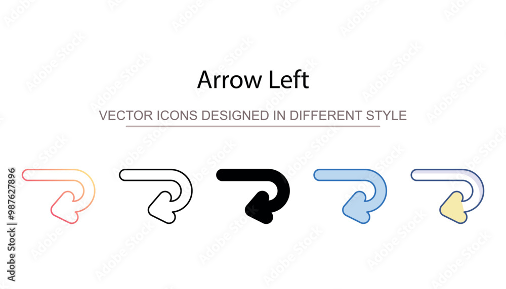 Fototapeta premium Arrow Left icon design with white background stock illustration