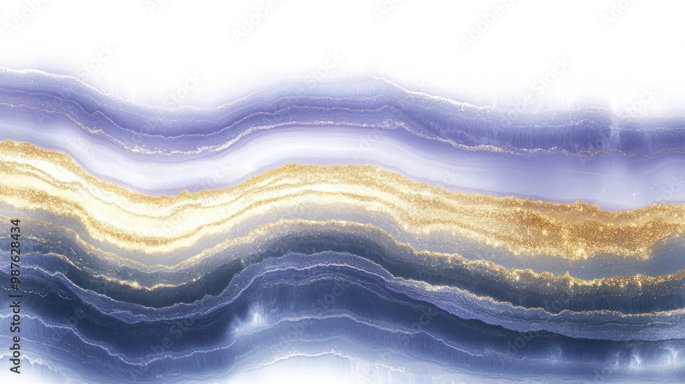 Abstract agate design with purple, blue, and gold layers. Abstract agate design with purple, blue, and gold layers.