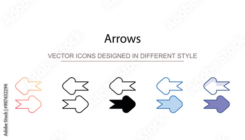 Arrow icon design with white background stock illustration