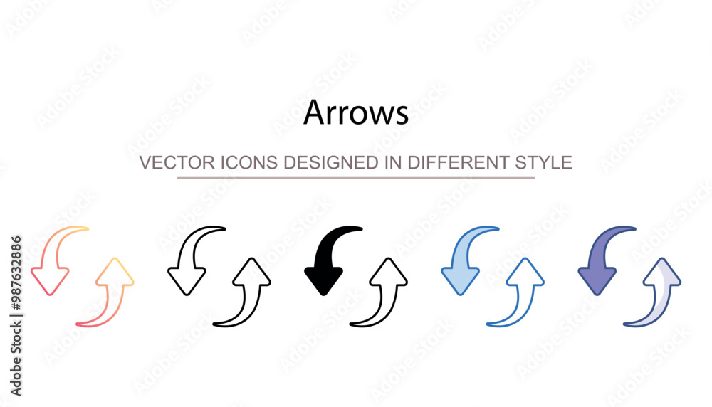 Obraz premium Arrows icon design with white background stock illustration
