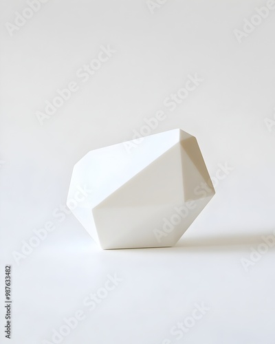 Pristine White Office Geometric Eraser on Minimalist Background