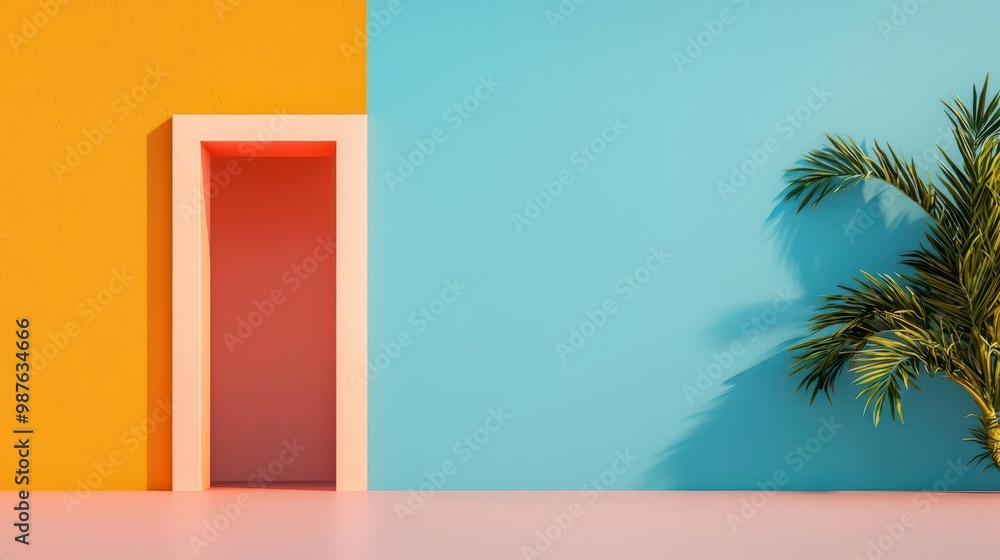 Factory with a minimalist design, sharp angles, flat surfaces, and a focus on geometric shapes Factory with a minimalist design, sharp angles, flat surfaces, and a focus on geometric shapes