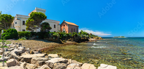 Fototapeta Naklejka Na Ścianę i Meble -  Beautiful mediterranean landscape at Punta Licosa, near Castellabate in the Cilento region. Province of Salerno, Campania, Italy.