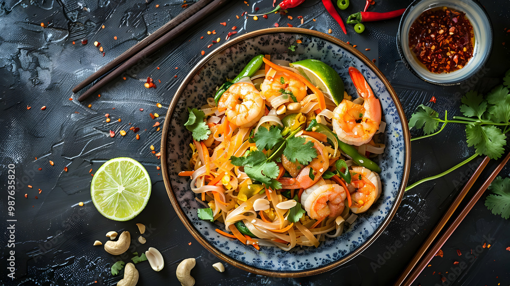 Shrimp Pad Thai A Delicious Thai Noodle Dish Shrimp Pad Thai A Delicious Thai Noodle Dish