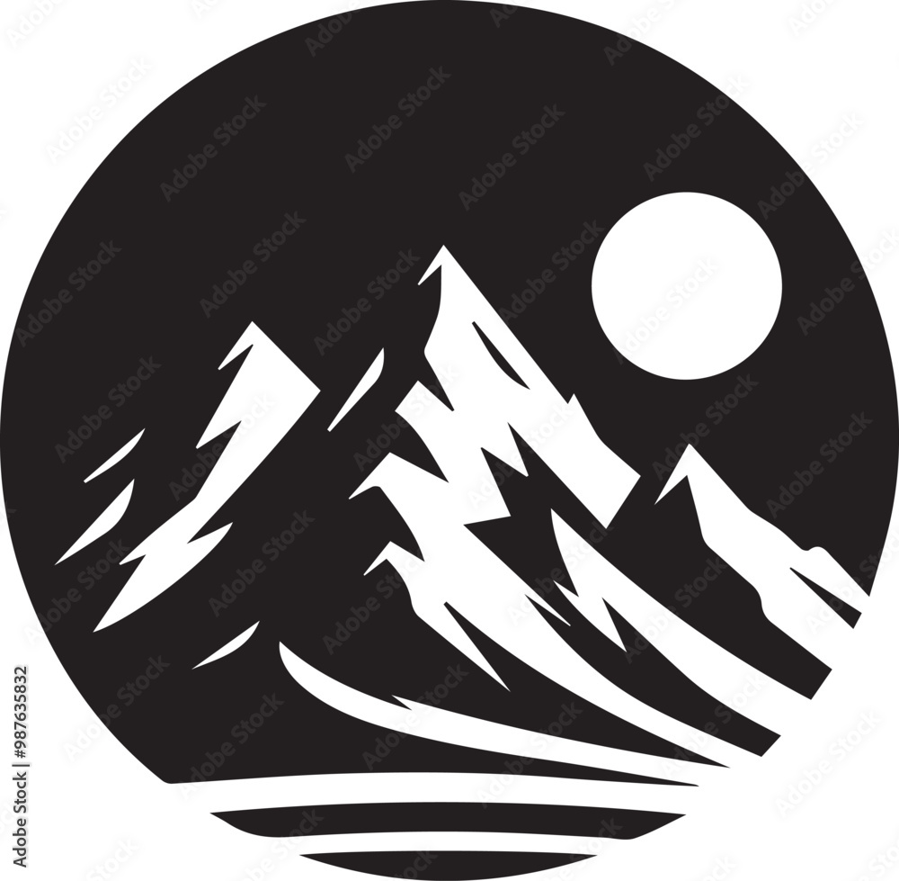 Silhouette of mountain landscape illustration Silhouette of mountain landscape illustration