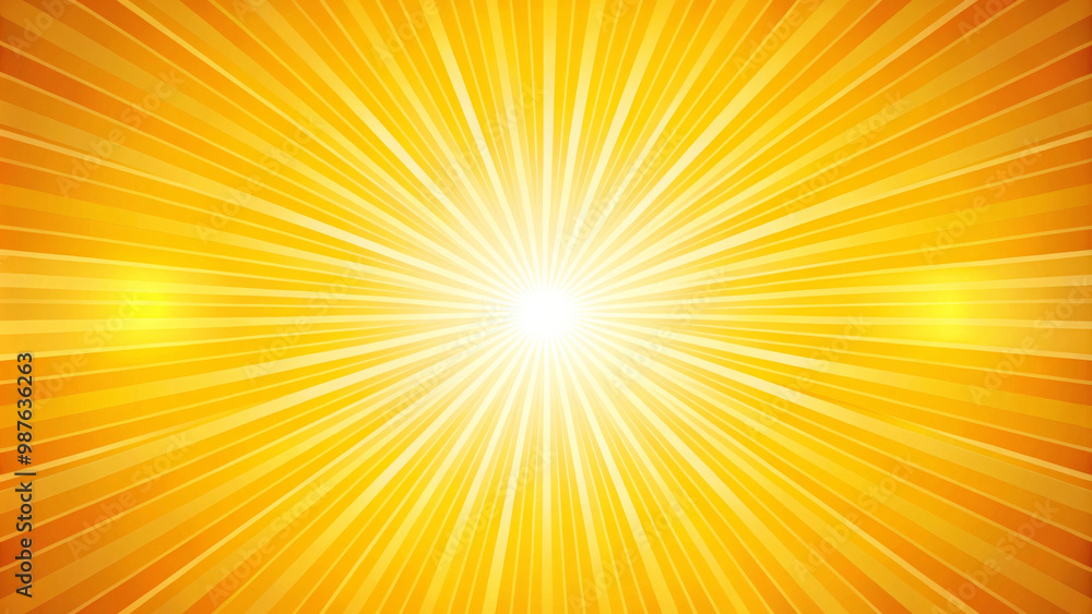 Bright sunbursts radiate from central point against vibrant yellow background, creating warm and energetic atmosphere. This image evokes feelings of joy and positivity Bright sunbursts radiate from central point against vibrant yellow background, creating warm and energetic atmosphere. This image evokes feelings of joy and positivity