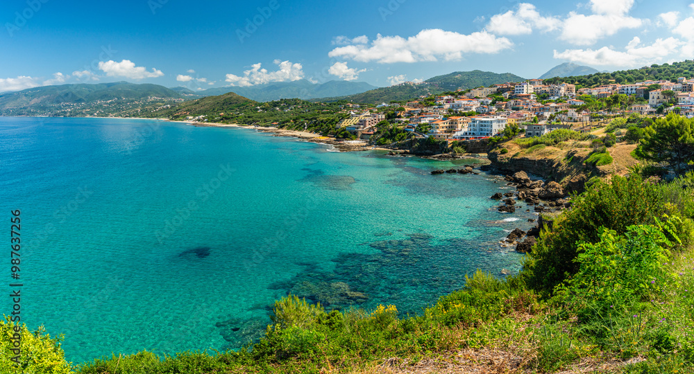 Marvelous summer seascape at Palinuro, in the Cilento region. Province of Salerno, Campania, Italy. Marvelous summer seascape at Palinuro, in the Cilento region. Province of Salerno, Campania, Italy.