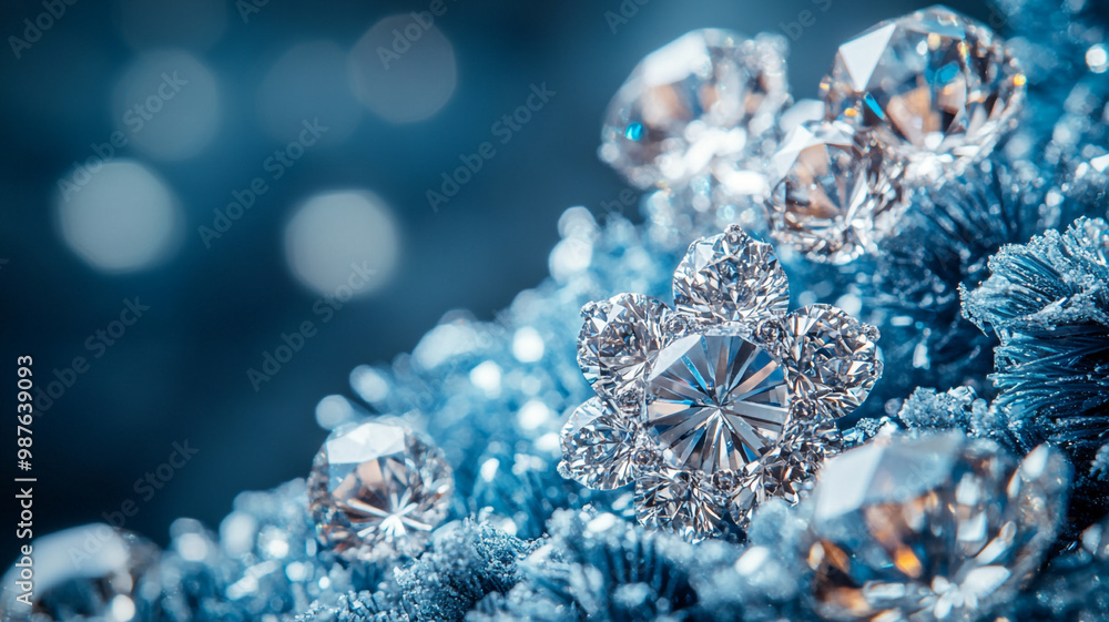 A Christmas tree in decorated diamonds. A Christmas tree in decorated diamonds.