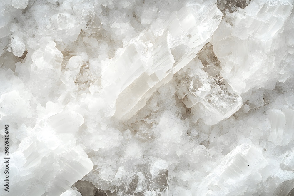 Macro Shot of Translucent White Salt Crystals Macro Shot of Translucent White Salt Crystals