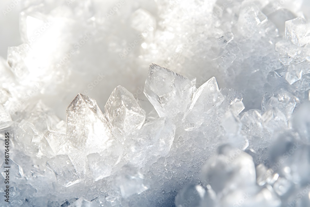 Macro Close-Up of White Salt Crystal Texture Macro Close-Up of White Salt Crystal Texture