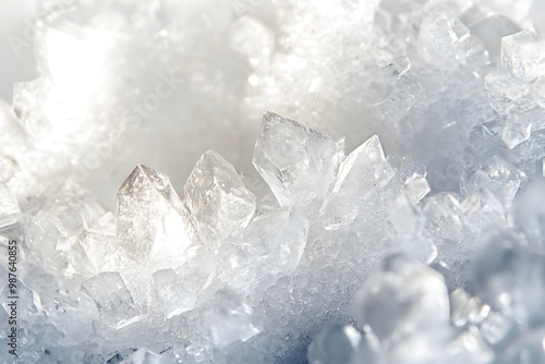 Macro Close-Up of White Salt Crystal Texture