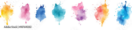 watercolor vector splashes,  Big set of bright vector colorful watercolor background for poster, brochure or flyer.