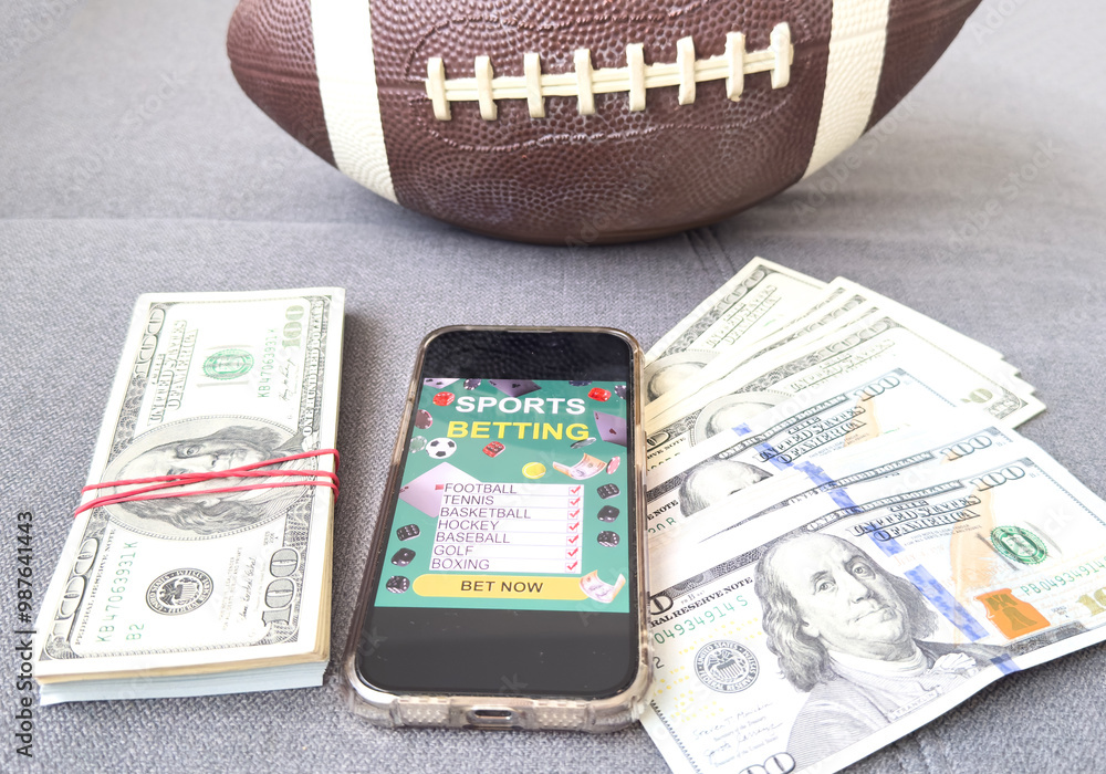 Obraz premium smartphone with bookmaker's website application interface template. 