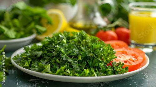 Fresh Parsley and Tomato Slices A Culinary Delight