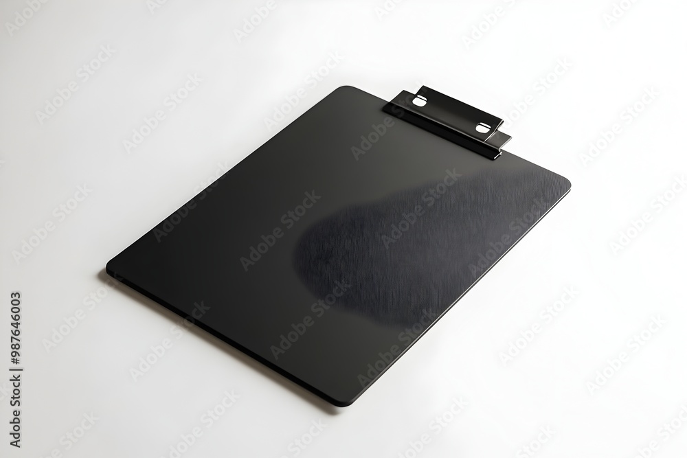 Sleek Black Clipboard with Minimalist Design and Dynamic Perspective Sleek Black Clipboard with Minimalist Design and Dynamic Perspective